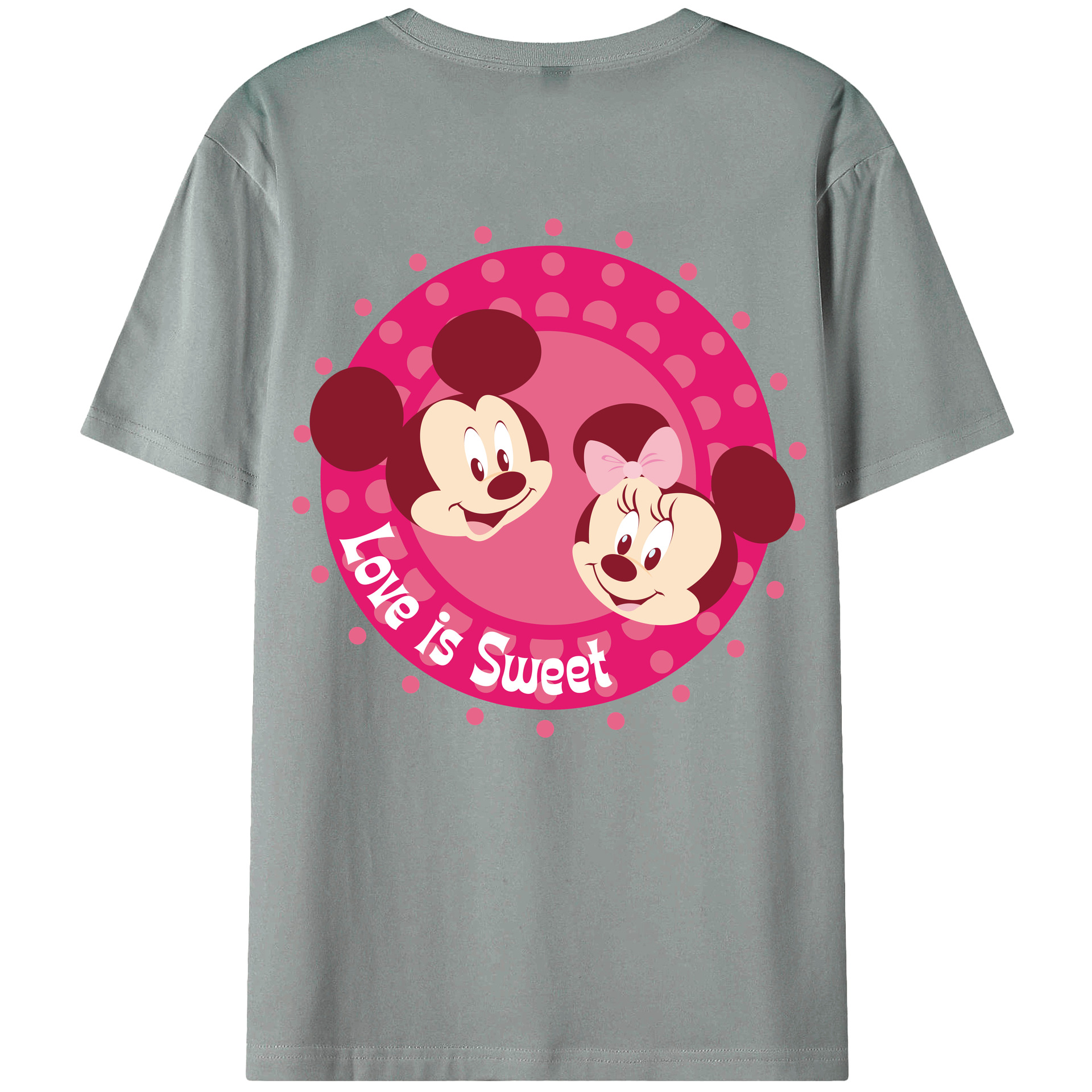 ミッキーマウス Mickey Mouse 綿100％ メンズ半袖Tシャツ（バックプリント） 通気性